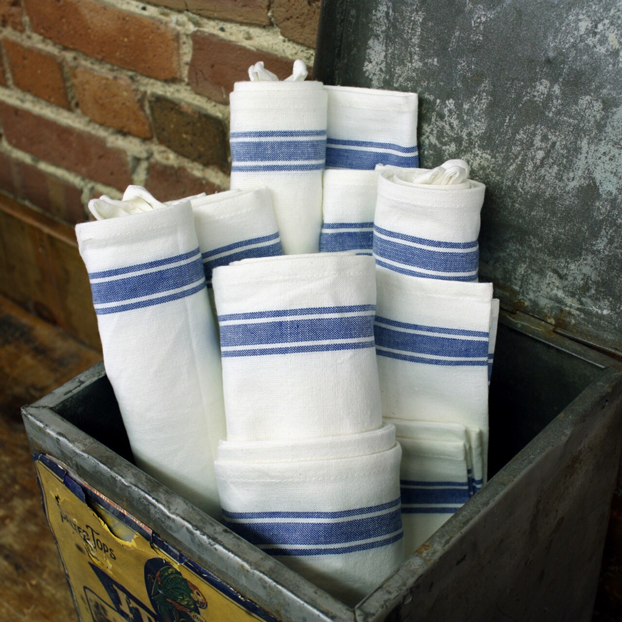 Aunt Martha's Stitch 'em Up Striped Tea Towels in Various Colors (package of 3 towels)